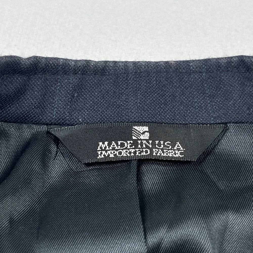 Perry Ellis Men's 45LG Navy 100% Worsted Wool‎ Double-Breasted Big & Tall Blazer